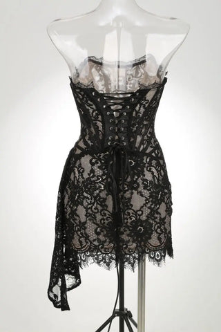 Lace Panel Corset Mini Dress