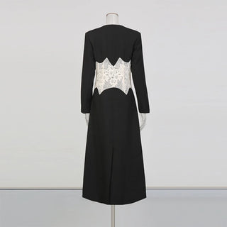 Lace Waist Tailored Longline Coat