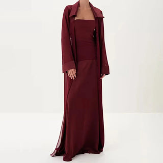 Strapless Maxi Dress and Sheer Duster Set
