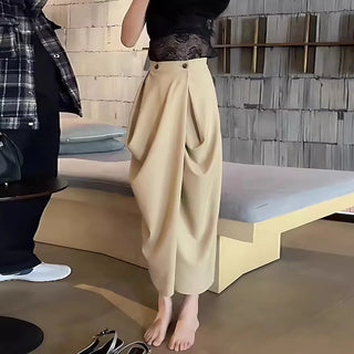 Architectural Draped Maxi Skirt