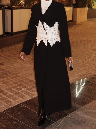 Lace Waist Tailored Longline Coat