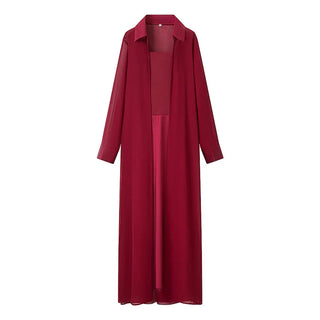 Strapless Maxi Dress and Sheer Duster Set