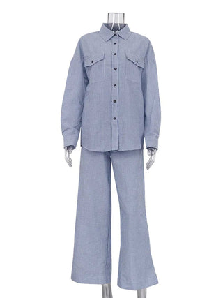 Long Sleeve Button Shirt & Low Waist Set