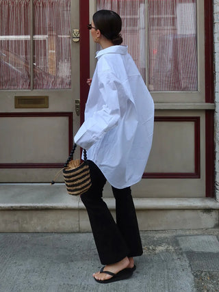 Oversized Poplin Button Down Shirt