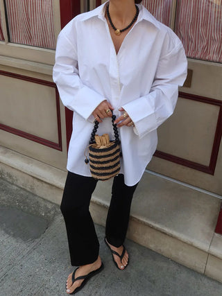 Oversized Poplin Button Down Shirt