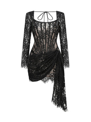 Lace Panel Corset Mini Dress