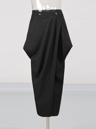 Architectural Draped Maxi Skirt