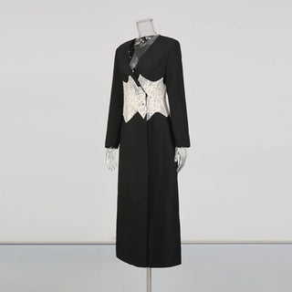 Lace Waist Tailored Longline Coat