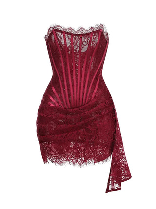 Lace Panel Corset Mini Dress