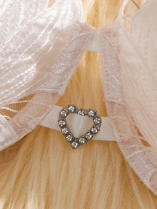 Embroidered Floral Mesh and Satin Intimate Set