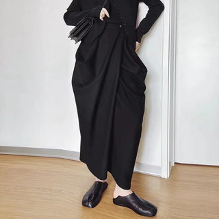 Architectural Draped Maxi Skirt