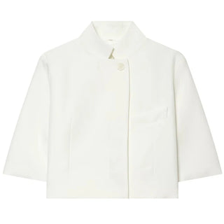 Stand Collar Cropped Wide Sleeve Blazer