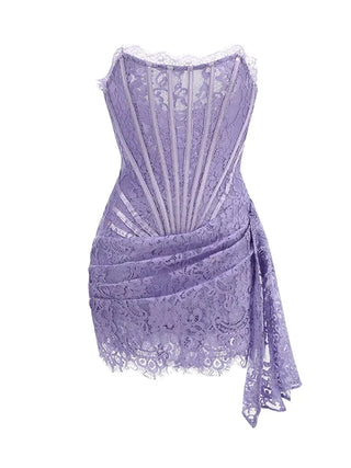 Lace Panel Corset Mini Dress