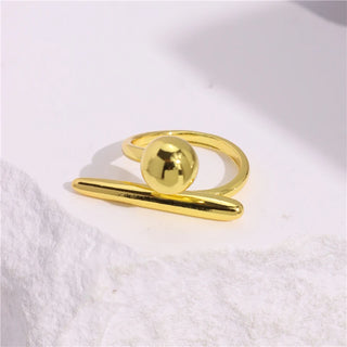 Glossy Wide Version Exaggerated Metal Adjustable Rings - Diva Melody