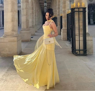 Elegant Square Neck Asymmetrical Ruched Evening Gown