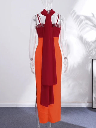 Strapless Layered Chiffon Ankle-Length Dress