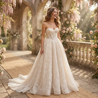 Princess Strapless Corset Ball Gown