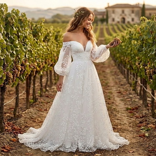 Exquisite 3D Lace Wedding Dress