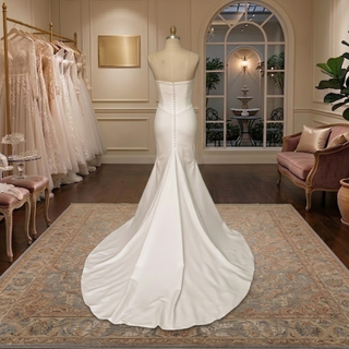 Ruched Strapless Satin Mermaid Wedding Dress