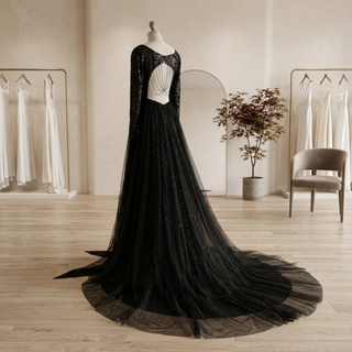 Gothic Sequin Mermaid Wedding Dress