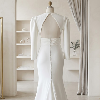 Vestido de novia sirena de manga larga