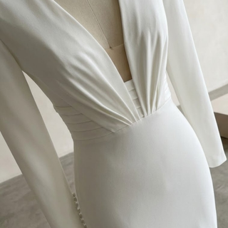 Vestido de novia sirena de manga larga