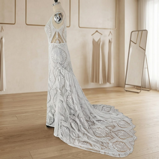 V-Neck Spaghetti Strap Bridal Gown