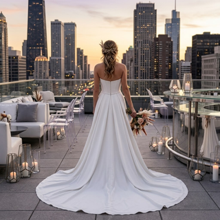 Robe de mariée sirène à traîne amovible