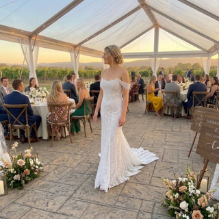 Inspired Off Shoulder Lace Mermaid Wedding Dress