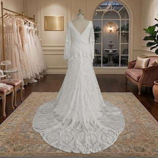 Boho Fringe Lace Wedding Dress