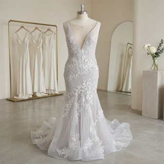 3D Floral Mermaid Bridal Dress