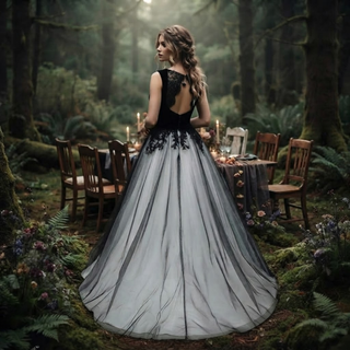Gothic Tulle Wedding Dress