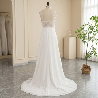 Sweetheart Chiffon Beach Wedding Dress