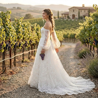 Exquisite 3D Lace Wedding Dress