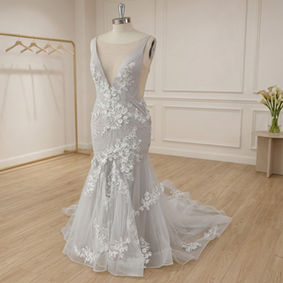 3D Floral Mermaid Bridal Dress
