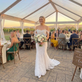 Inspired Off Shoulder Lace Mermaid Wedding Dress