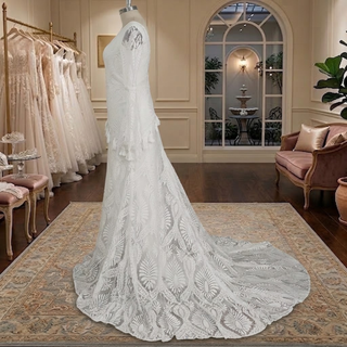 Boho Fringe Lace Wedding Dress