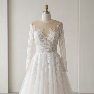 Elegant Lace A Line Wedding Dress