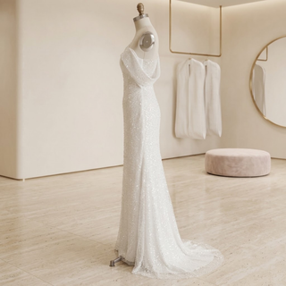 One Shoulder A-Line Wedding Dress