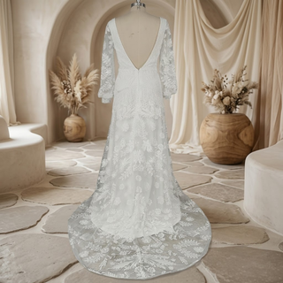Boho Lace A-Line Wedding Dress