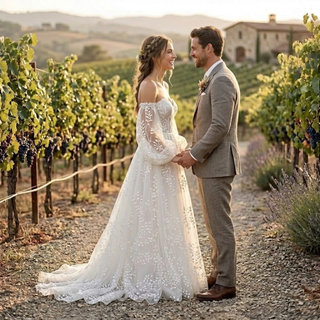 Exquisite 3D Lace Wedding Dress