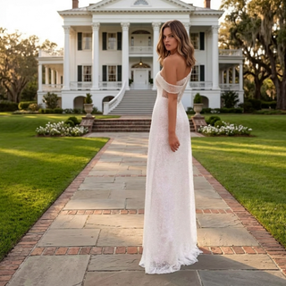 One Shoulder A-Line Wedding Dress