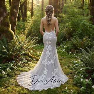 3D Floral Mermaid Bridal Dress