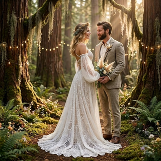 Sweetheart Lace Wedding Dress with Detachable Sleeves