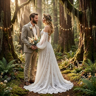 Sweetheart Lace Wedding Dress with Detachable Sleeves