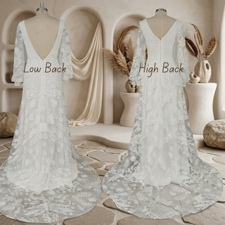 Boho Lace A-Line Wedding Dress