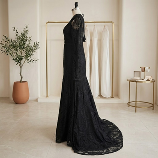 Backless Hippie Bohemian Bridal Gown with Tassel Details