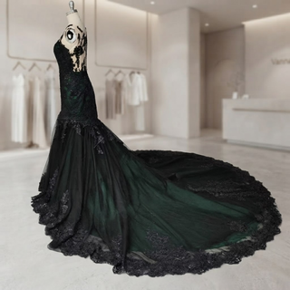 Cape Lace Mermaid Wedding Dress