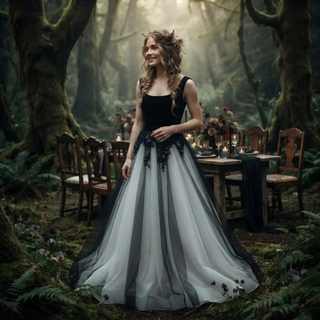 Gothic Tulle Wedding Dress