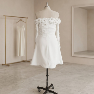 Modest Vintage 3D Floral Mini Dress